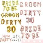 HOUSE OF PARTY 16 Inch Rose Gold Just Married Foil Balloons - Wedding Party Decorations, Alphabet Decorations Foil Letter Balloons, Wedding Decorations Just Married Balloons