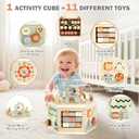 Joyreal Wooden Activity Cube - 11-in-1 Montessori Toys for 1+ Year Old Boys & Girls, Early Developmental Learning Toys for Toddlers and Kids, Ideal 1st Birthday Gift Toys for Baby(Animal Theme)