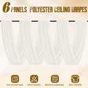 6 Panels Ivory Ceiling Drapes for Wedding 5ftx20ft Ceiling Drapes Polyester Draping Fabric Wedding Ceremony Reception Halls Decorations Ceiling Decorations for Party Ceremony Stage Swag