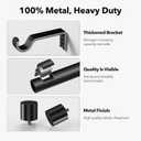 IFELS 2 Pack Heavy Duty Curtain Rods for Windows 66 to 120 Inch, 1 Inch Black Curtain Rods Set of 2 Pack for Outdoor, Farmhouse, Bedroom, Adjustable Easy Install Drapery Rod (A2,Black,30"-120"-2Pack)