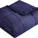 Topcee Weighted Blanket (20lbs 80"x87" King Size) Soft Cooling Heavy Blanket Sleeping, Apply to 190-210 lbs Body, Thick Breathable Blanket with Glass Bead, Easy Care (01-navy Blue)