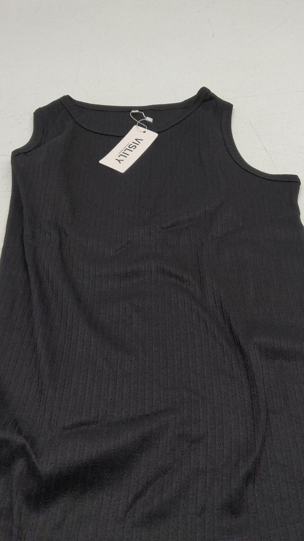 2025 Women's Scoop Neck Sleeveless Slim-Fit Tank Summer Ribbed Basic Solid Color Tank Top
Size 1XL