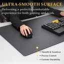 Large Glass Gaming Mouse Pads,Office Desk Pad Protectors,Tempered Glass Smooth Surface Hard Mouse Pads for Office and Home,11.8Inx31.5In Black, 11.8L x 31.5W inches