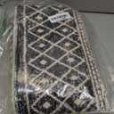 Moroccan Washable Rug for Entryway, 2x4 Black Distressed Non-Slip Door Mat Indoor Entrance, Soft Low-Pile Accent Rug Boho Area Rug for Bedroom Bathroom Kitchen