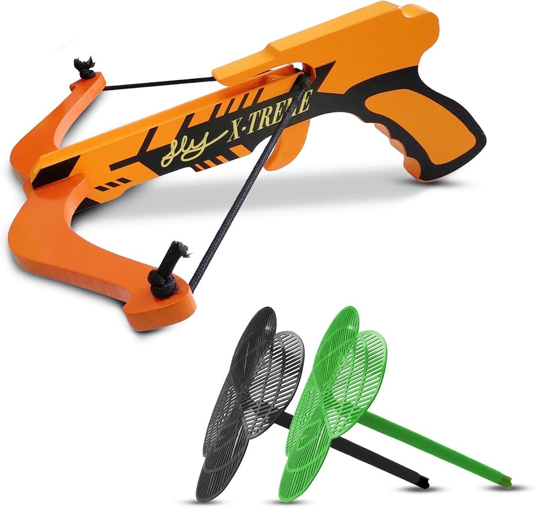 Fly-X-Treme Fly Hunting Wooden Bug Gun Set  Accurate Fly Shooter with 2 Arrows