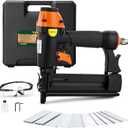 DOTOOL Pneumatic Brad Nailer,18 Gauge,2 in 1 Air Nail Gun Staple Gun,Accepts 2 Inch Brad Nails and Crown 1-5/8 inch Staples,with Carrying Case and 1000pcs Nails,for Carpentry, DIY,Woodworking (Black)