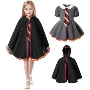 MOMMY'S NEW MAN Toddler Girls Halloween Witch Costume Magic Uniform Girls Wizard Costume Robe Cloak Skirt, 7-8 Y
