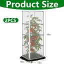 2 Pcs Garden Bird Netting for Square Plant Cage, 59" x 18" x 18" Tomato Cage Garden Net Cover with Zipper, Tomato Trellis Insect Bird Barrier Protection Mesh for Vertical Climbing Plants Vegetables