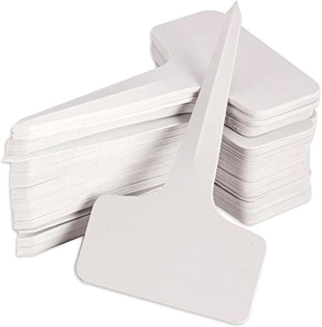 100Pcs Plant Tags, Garden Labels Plastic Plant Tags Nursery T Type Garden Labels Plant Markers, White