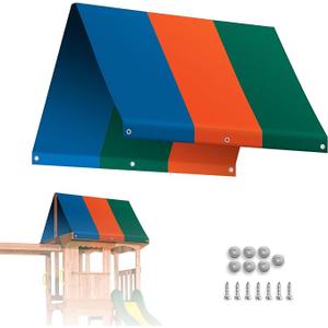 Replacement Swing Set Replacement Tarp for Backyard Wood Playset Swing Set -Only Backyard Playset Canopy Cover (Multicolor, 52" X 94")