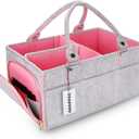 Baby Diaper Caddy Organizer for Girl Boy Large Nursery Storage Bin Basket Portable Holder Tote Bag for Changing Table and Car Baby Shower Gifts Newborn Essentials Baby Registry Must Haves Items