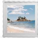 12x12 Picture Frame with Mat for 10x10, Wavy Edge Wooden Real Glass Photo Frame for Wall Hanging, White, 1 Pack