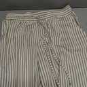 Acelitt Women Casual Drawstring Elastic Waist Striped Wide Leg Pants with Pockets, (L)