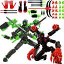 T13 (Assembly Completed) Action Figure Set, Multi-Jointed Movable Mobile Robot,3D Printed Toys Cool Action Figures, Desktop Decorations for Game Lovers Toys (Black red and Black Green)