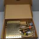 Shower Heads with Handheld Spray Combo Gold, 10 Inch High Pressure Rain/Rainfall Shower Head, Height Adjustable Dual 2 in 1 Shower Head System with Stainless Steel Hose