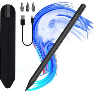 Stylus Pen for iPad11&10thGen,14Mins Faster Charge, with Pencil Holder,Palm Rejection, Tilt Sensitivity, for iPad Air11&13-inch(M3/M2), iPad Pro 11&13-inch (M4),iPad 6-11th,iPad Pro 11/12.9 inch (Black)