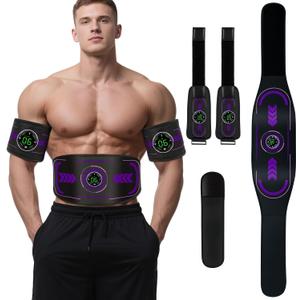 Electronic Muscle Stimulator with TENS & PMS, Ab Belt Stimulator Muscle Toner, Abdominal Fitness Trainer for Home