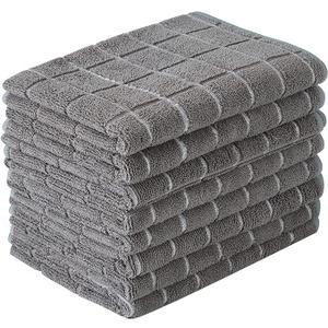 Microfiber Dish Towels - Soft, Super Absorbent and Lint Free Kitchen Towels - 8 Pack (Lattice Designed Green Colors) - 26 x 18 Inch (Dark Green)