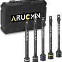 1/2" Drive Torque Limiting Extension Bar Set, 5-Piece Lug Nut Torque Stick Set With 8 Inch Color-Coded 65 to 140 Ft-Lbs Torque Sticks