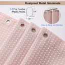 OVZME Blush Pink Shower Curtain Set, Waffle Textured Heavy Duty Fabric Shower Curtain for Bathroom, Luxury Hotel Weighted 230GSM Waterproof Bath Curtain with 12 Plastic Hooks, Machine Washable, 72x72
