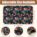 Dish Drying Mat Colorful Flowers and Leaves Coffee Bar Mat for Countertop Absorbent Hide Stain Rubber Backed Dish Drainer Rack Pad Espresso Machine Table Accessories Dining Room Decor 11.8 x 19.7 Inch