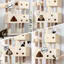 Globlazer Extra Large Cat Tower, 81-inch Tall Cat Tree for Big Cats 20 lbs, XXL Heavy Duty Cat Scratching Tower for Indoor Adult Cats with 3 Cat Condos, 8 Scratching Posts, F81, Beige