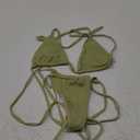 Women Halter String Bikini Set Sexy Thong Cheeky Two Piece Swimsuits Solid Color Bathing Swimwear S