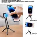 2 x Foldable Magnetic Phone Tripod for iPhone, Mini Tripod Pocket Cell Phone Stand Smartphone Desk Stand, Portable Magnetic Phone Stand with iPhone 16 15 14 13 12, Black