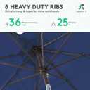 JEAREY 9FT Outdoor Patio Umbrella Outdoor Table Umbrella with Push Button Tilt and Crank, Market Umbrella 8 Sturdy Ribs UV Protection Waterproof for Garden, Deck, Backyard, Pool (Dark Blue)