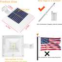 Solar Flag Pole Light, Bright White 6000k Flagpole Light Upgrade Solar Powered for 5ft 6ft Flag Pole,Waterproof Outdoor Dusk to Dawn Led Solar Lights,Outside House Garden Yard American Flags Decor