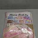 Baby Girl 1st Birthday Decorations Supplies - Balloon Boxes, Pink Gold Balloons Garland Arch KitParty Backdrop, High Chair Banner, Crown, Photo Banner