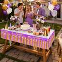 Mega-L Congratulation Banners Party Decorations, Purple Gold Foil Fringe Garland, 4Pack 78Ft Tinsel Streamers Photo Booth Props Flag for Parade Float Car Birthday Party Decor Class of 2026 Graduation