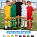 Glooarm 8 Pairs Kids Soccer Socks Toddler Baseball Knee High Socks World Cup for Boys Girls 3-12 Years Old