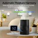 ROSEKM Automatic Humidifiers for Bedroom Large Room, 4.5L Cool Mist Humidifier for Home & Plant with Timer & Humidity Sensor, Last Up to 18H on High Setting, Auto Shut-Off, 360 Nozzle (Black)
