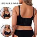 Women's Push Up Bra - Full-Coverage Underwire Bra with Support and Back Fat Control (42D, Black)