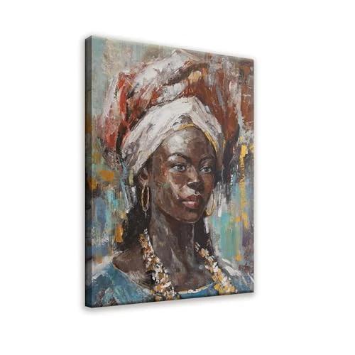 Canvas Wall Art African Wall Art Decor Modern Home Decor Wall Prints Black woman Wall Decor Aesthetic Art Work for Wall Decor 48×32 Inch Small Wall Art Decor for Bedroom Bathroom Office Kitchen Decor