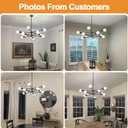 MQMQA Sputnik Chandeliers Dining Room Light Fixture (10-Light, 32-Inch), Modern Black Chandelier, Height Adjustable Mid Century Modern Chandeliers for Dining Room Kitchen Island (Bulbs Not Included)