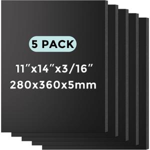 CreGear Foam Board, 11" x 14" x 3/16" Black Foam Board, 5 Pack Presentation Foam Core Board for Projects, Poster Board Sheets for Signboards, Arts and Crafts, Framing, Display
