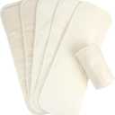 Mama Koala 6-Layer Natural Cotton Cloth Diaper Inserts, Adjustable and Reusable for Any Baby Cloth Diaper (6 Pack)
