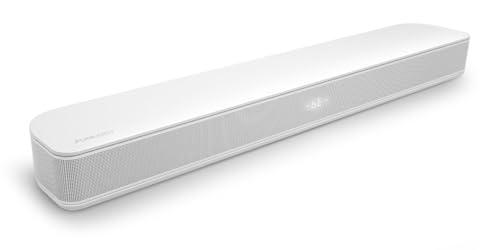 FUNLOGY Sound Bar for Smart TV, 100W 2.1ch Bluetooth 5.0 Soundbar with HDMI ARC, Optical & AUX, Remote Control, for Projector and Gaming, White
