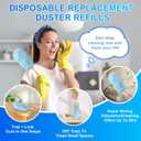30 Count Dusters Refills with 1 Handle, Multi-Surface Disposable Duster, 360 Heavy Duty Duster Refills, Microfiber Duster kit, for Cleaning Home, Blinds, Fans, Corners