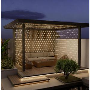 Leisure world 10ft x 10ft 270 LED Net Lights Mesh Fairy String Decorative Outdoor Warm White 8 Modes Net with Remote, Timer for Wedding Christmas Trees, Bushes, Garden, Outdoor Decorations