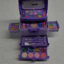 54 Pcs Kids Makeup Kit for Girls, Princess Real Washable Pretend Play Cosmetic Set Toys with Mirror, Birthday Gifts for 3 4 5 6 7 8 9 10 Years Old Girls Kids (Purple)