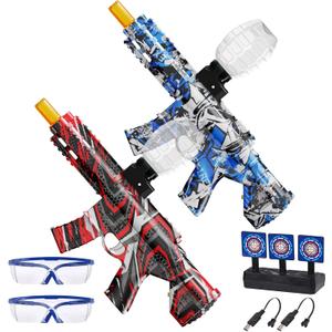 2 Set Electric Splatter Blaster Toy, Outdoor Team Games, Christmas, Halloween, Birthday, New Year Gift for Ages 14+ (Red+Blue)