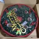 24 Inch Pre-Lit Artificial Christmas Wreath, Lighted Christmas Wreath for Front Door with Battery Operated 60 LED Lights, Decorated with Pine Cones, Berry Clusters,Christmas Collection