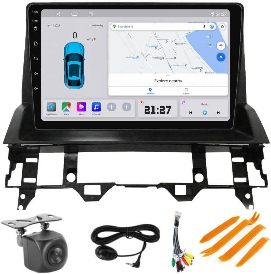 Radio for Mazda 6 2002-2008, 2+32GB 8Core Android Car Stereo 10.1" Touch Screen Built-in Car-Play Android Auto/GPS Navigation/SWC/ASP/AHD Camera