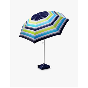 8FT Large Beach Umbrella with Level 7 Wind Resistance, Sand Anchor, Portable Outdoor Umbrella with UPF50+ UV Protection, Tilt Sun Shelter for Beach, Patio, Yard, Green