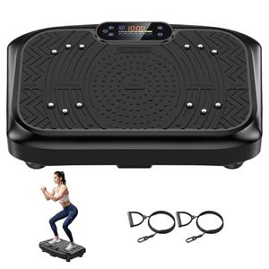 Vibration Plate Exercise Machine Weight Loss, Full Body Workout Vibration Plate Lymphatic Drainage, 199 Adjustable Speeds Power Shaping Vibrating Plate 450 Lbs Capacity Fitness Platform Black
