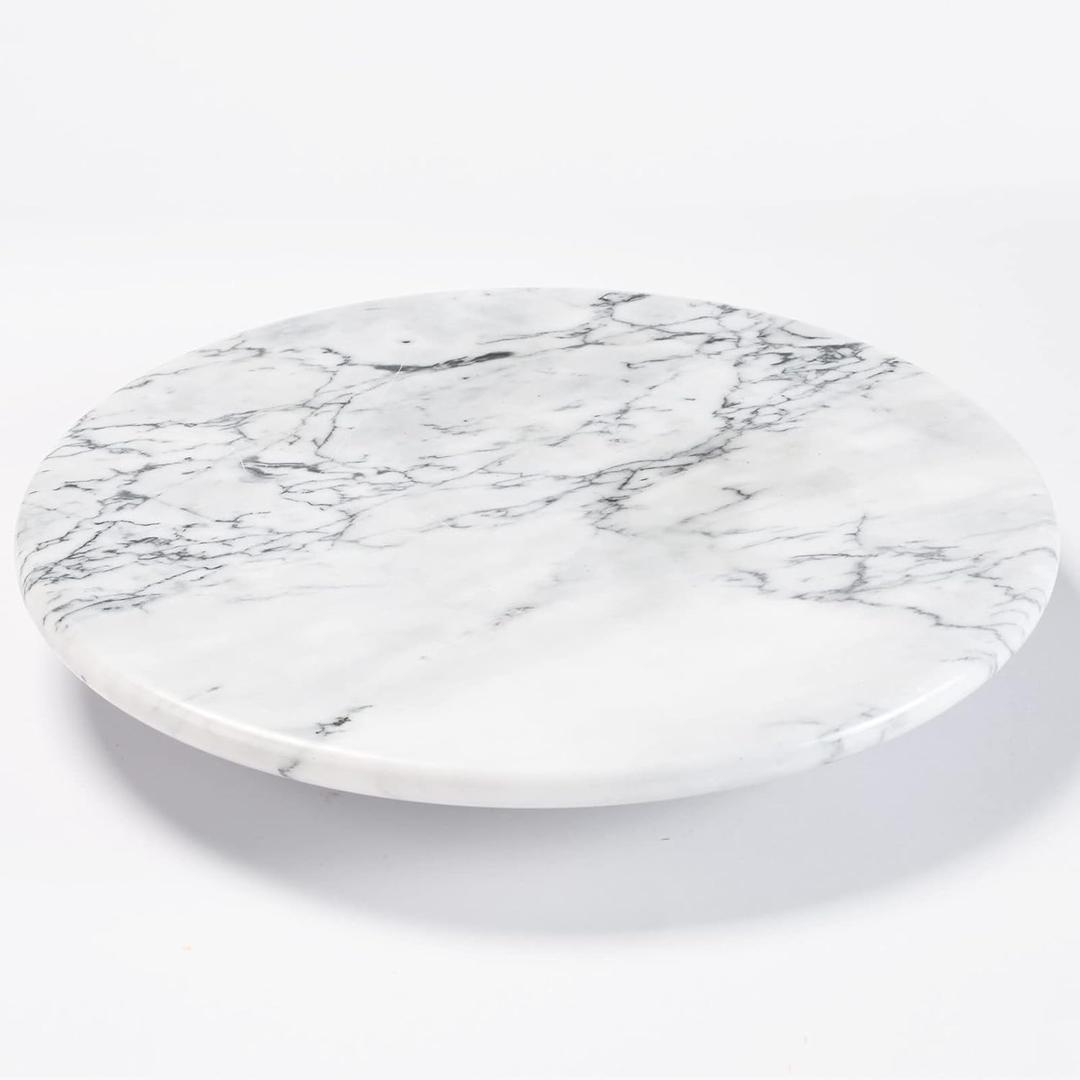 jalz jalz 12'' Marble Lazy Susan for Countertop Kitchen Turntable Storage Turner countertop Organizer Convenient Serving Rotation Spinning Tabletop Organizer Swiveling Serving Tray Revolving Platter