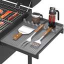 Griddle Mat Compatible with Blackstone, Silicone Grill Tools with Drip Pad, Spatula Mat for Outdoor Grill, Side Shelf Pad (Grey)